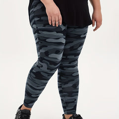 Women's Plus Camo High Rise Stretch Yoga Leggings