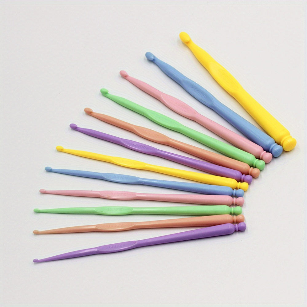 12pcs Colorful Ergonomic Crochet Hooks Set 2.0-10.0 Mm DIY Yarn Craft