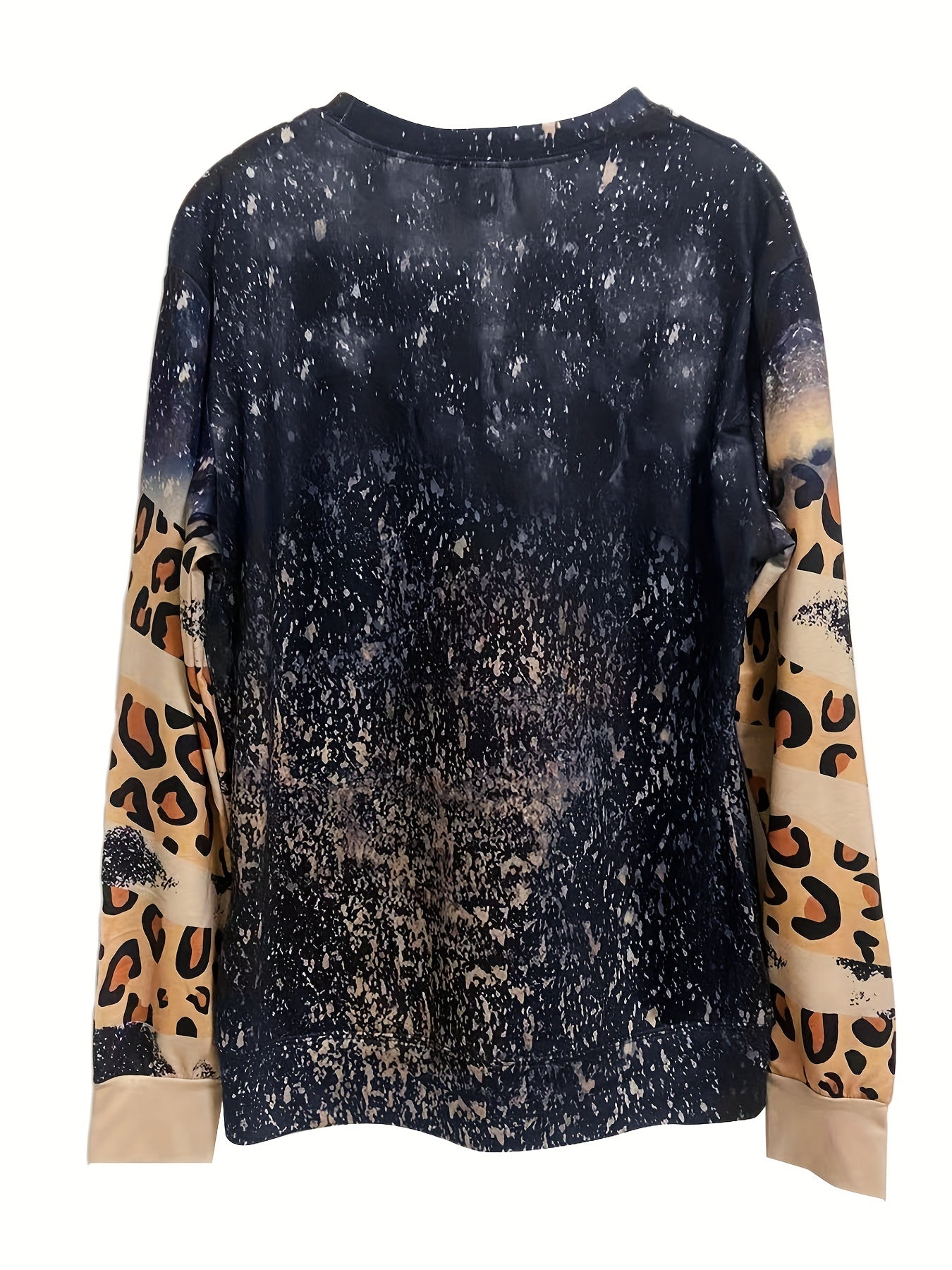 Christmas Leopard Letter Print Sweatshirt for Women