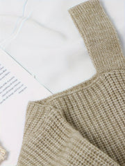 Casual Sweater Women's Plus Solid Long Sleeve Cold Shoulder Jumper