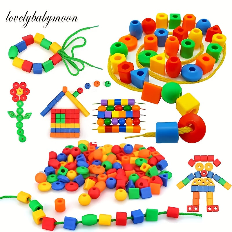 Bead String Toy Set for Fine Motor Skills Hand Eye Coordination