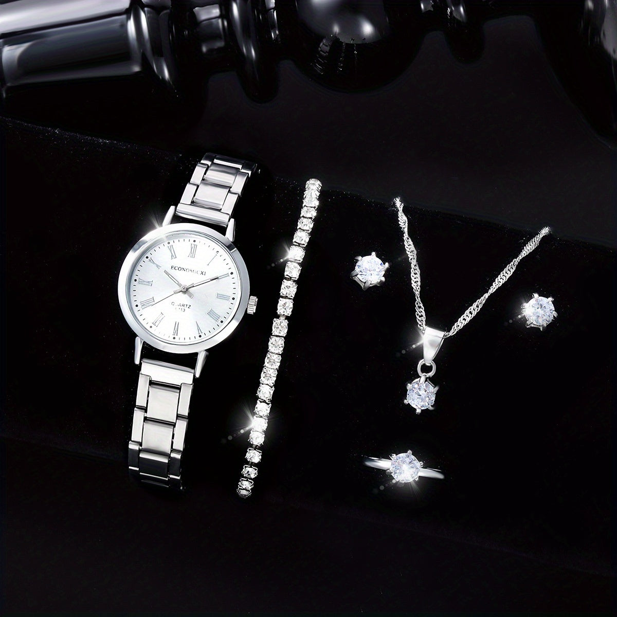 6pcs Beginner Rhinestone Watch Set for Students