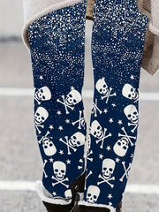 Women's Plus Gothic Skull & Splash Print Leggings