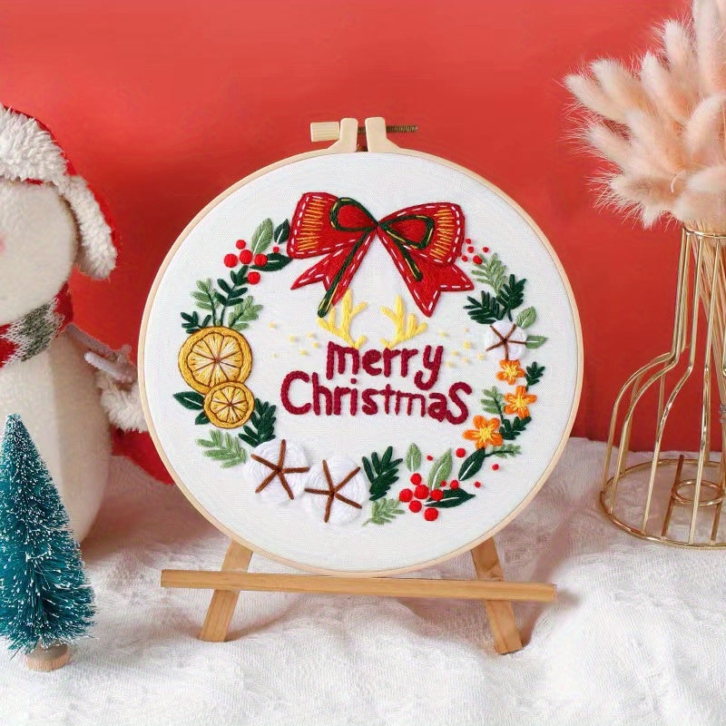 Christmas Embroidery Kit 3D Starter Merry Christmas Cross Stitch Kits