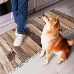 Wooden Print Area Rug Light Style Floor Mat Washable Home Decor Soft Non-slip