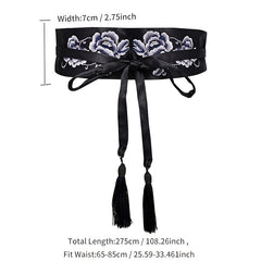 Embroidered Waist Belt Cover Women Hanfu Cloth Belt For Dress