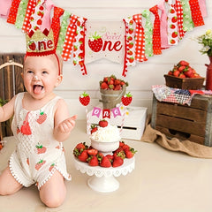 Strawberry Birthday Decorations Kit Sweet One Party Highchair Banner