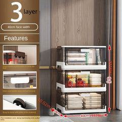 Foldable Shoes Storage Drawer Box with Doors Portable Storage Box