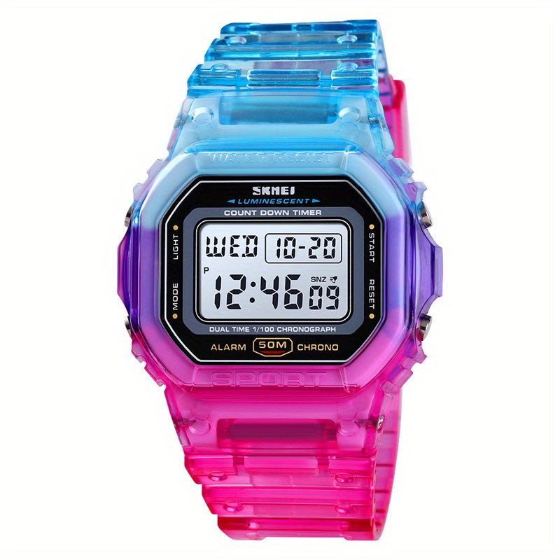 Kids Waterproof Chronograph Watch Colorful Contrast