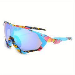Large Frame Colorful Windproof Sunglasses for Outdoor Sports
