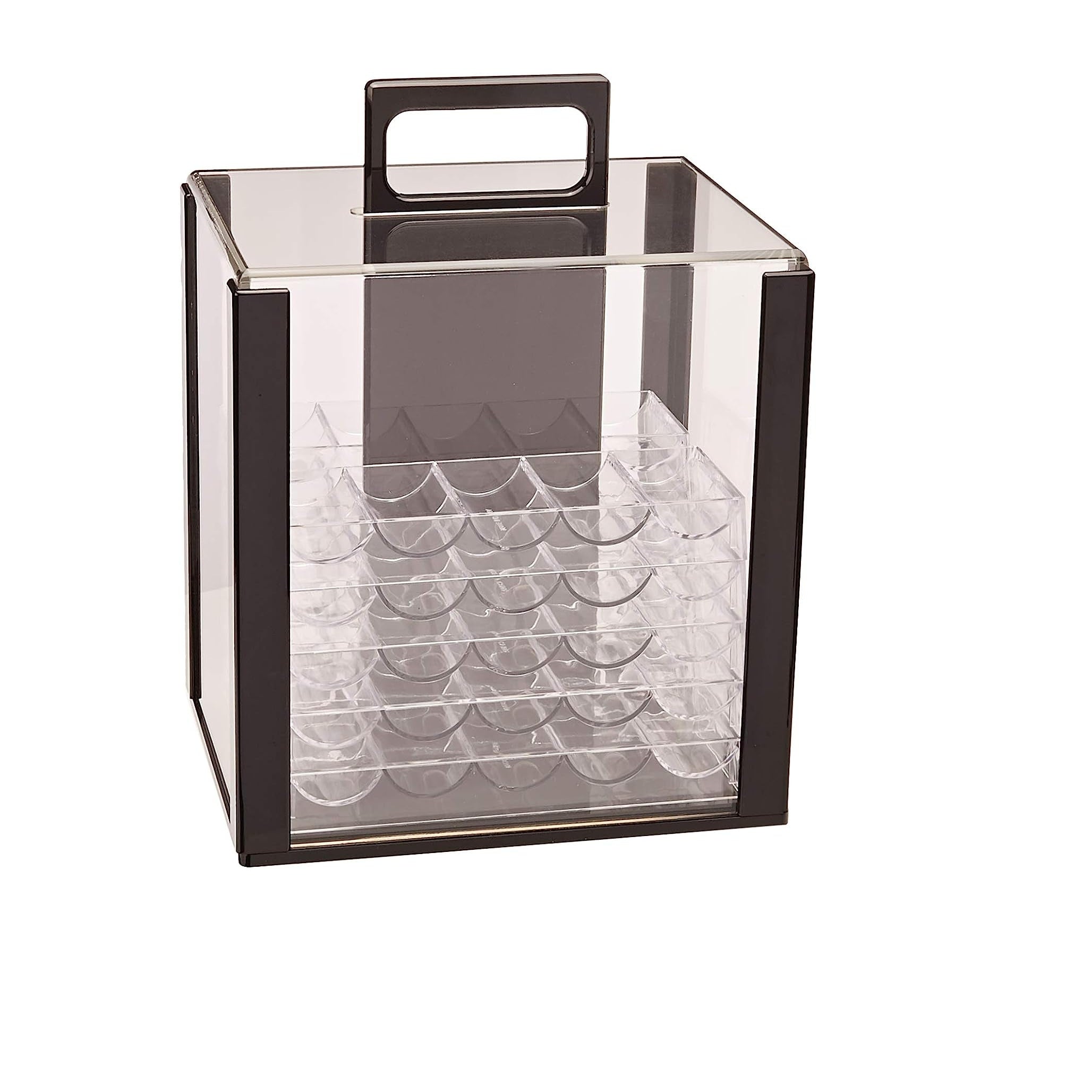 10pcs Acrylic Poker Chip Tray Holds 100 Chips Clear Box Chip Holder