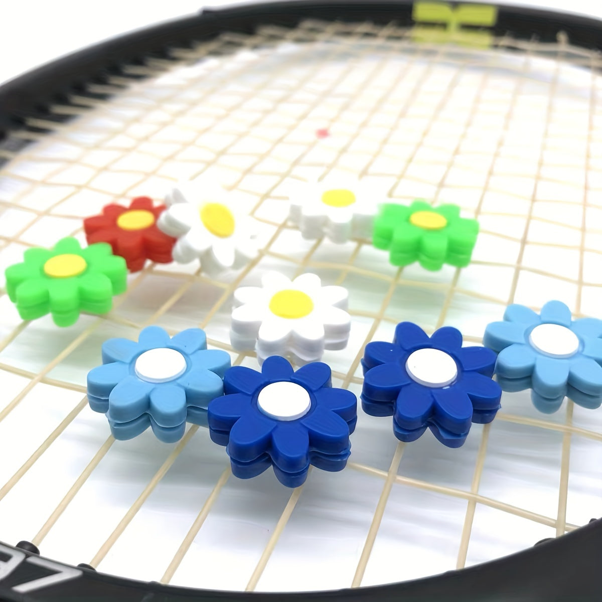 2pcs Flower Tennis Vibration Dampener Silicone Petal Racket Shock Absorbers