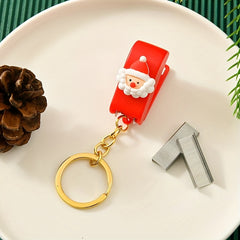 Christmas Cartoon Mini Stapler with Key Chain, Christmas Gift