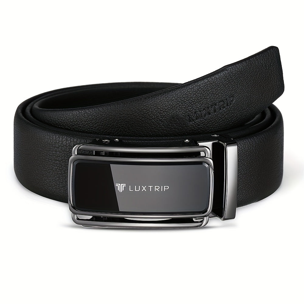 Men's Leather Belt W/ Automatic Buckle Casual 1st Layer Cowhide Belt
