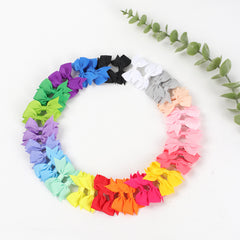 40pcs Mini Pinwheel Grosgrain Ribbon Bow Hair Clips for Girls