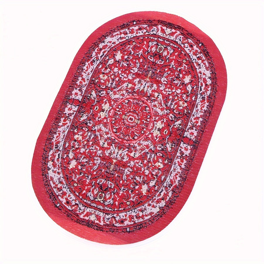 Dollhouse Ground Decoration Floor Mat Model Ornament Oval Floor Mat