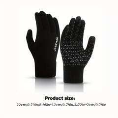 3 Pairs Winter Warm Gloves Touch Screen Knitted Gloves Outdoor Sports Windproof