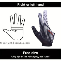 Billiard Glove Anti Skid 3 Finger Sports Glove Improve Game Grip Comfort