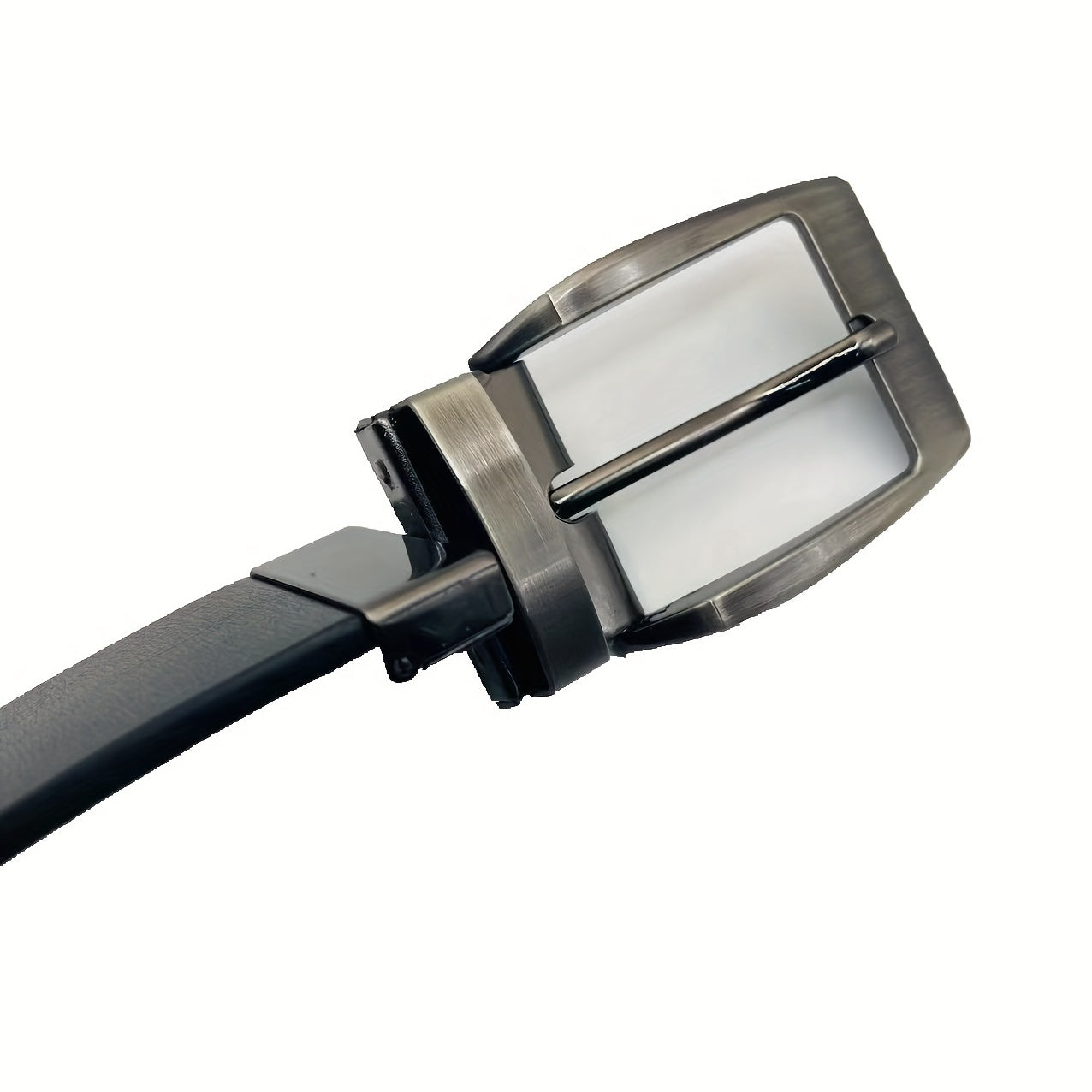Double-sided Cowhide Leather Rotating Pin Buckle Business Belt