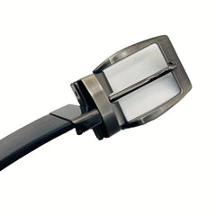 Double-sided Cowhide Leather Rotating Pin Buckle Business Belt