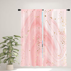 Marble Decorative Curtains Waterproof Modern Pink Gray Green Rod Pocket Curtains