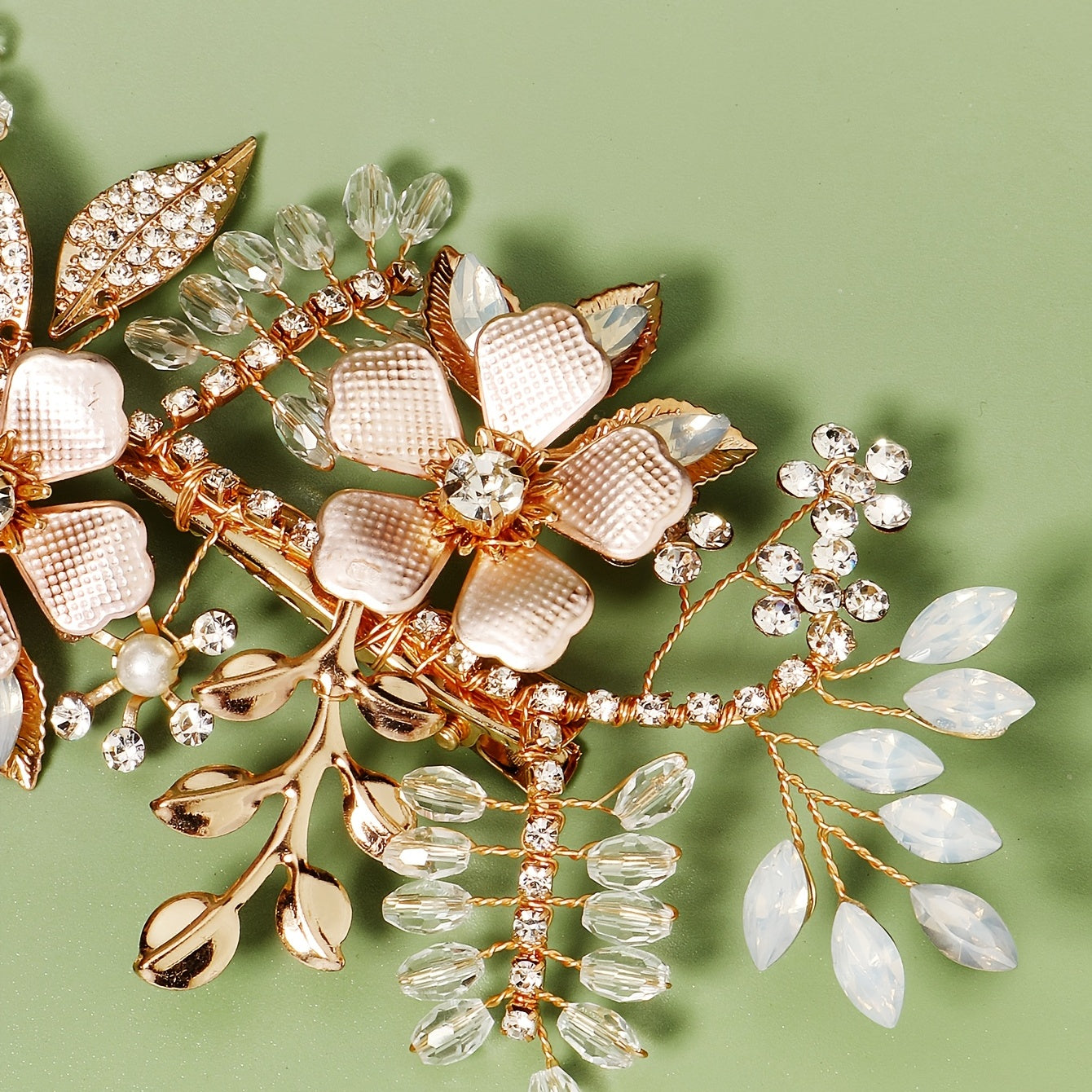 Bridal Rhinestones Flower Hair Clips Wedding Hair Accessories