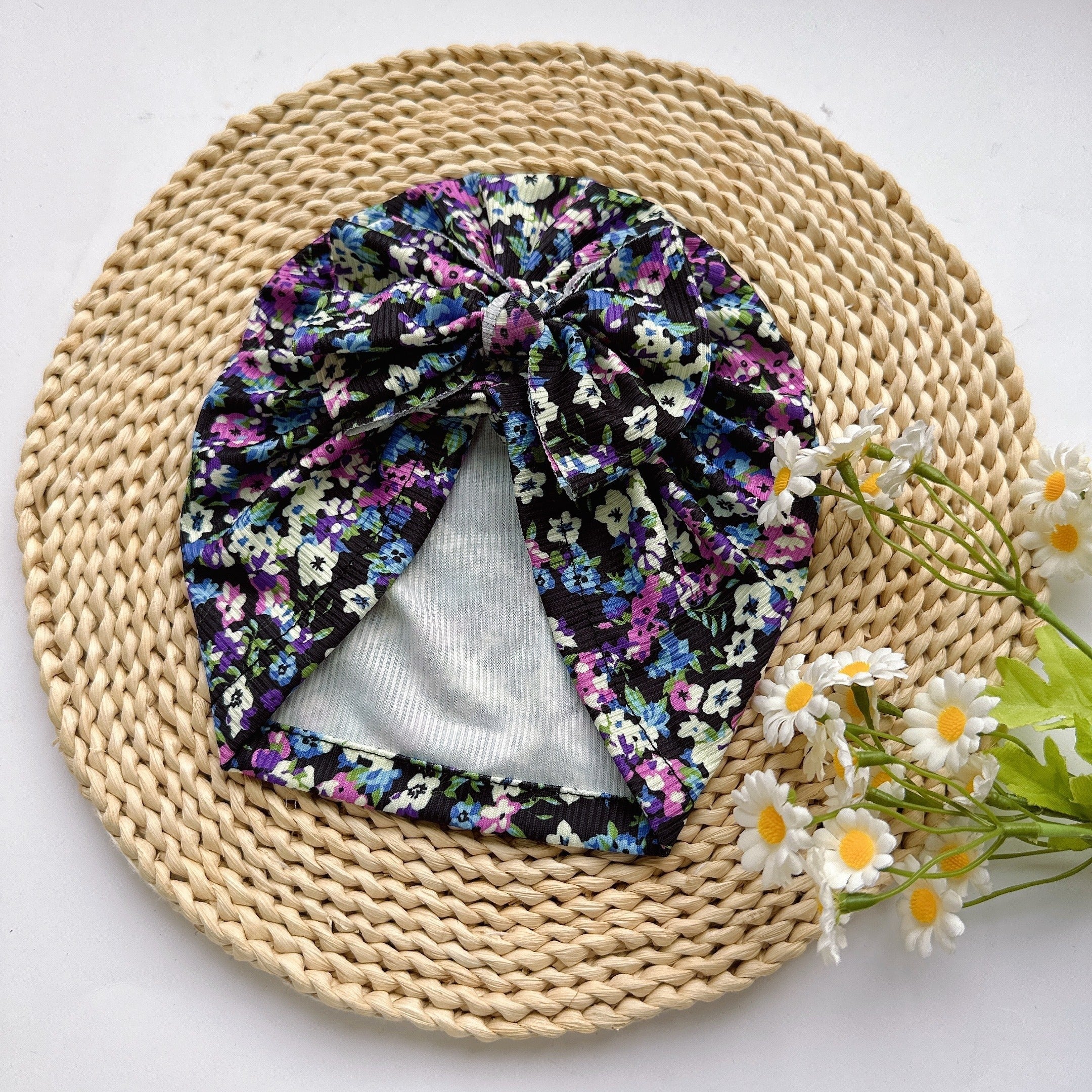 Baby Spring Summer Thin Headband Soft And Comfortable Bow Print Hat