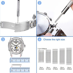 Watch Band Strap Link Pins Remover Tool Set with 6 Tips Replacement