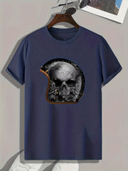 Skull Print Men's Tee for Summer