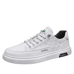 Men's Lace-up Sneakers PU Leather Skate Shoes with Traction