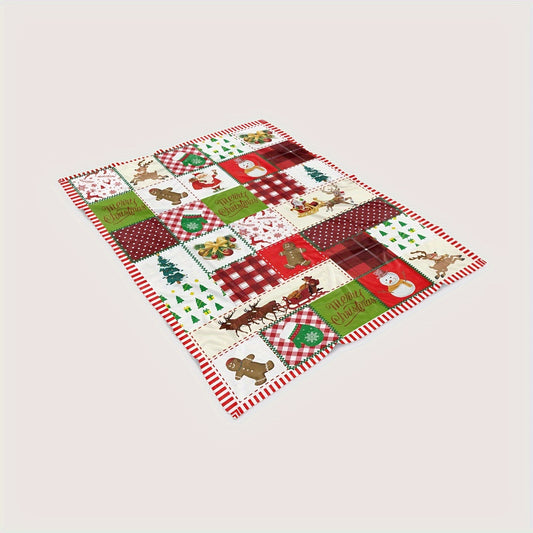 Christmas Decoration Throw Blanket Winter Warm Soft Flannel Lightweight Blanket