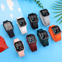 Unisex Light Digital Watch with Adjustable Strap Illuminated Display