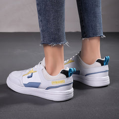 Breathable Mesh Casual Skate Shoes Lace up Flat Sports Shoes Women's Footwear