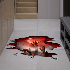 Scary Hand Fog Halloween Decal - Removable Window Clings Stickers
