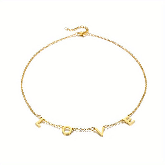 Personalized Custom Women Initial Name Necklace Stainless Steel