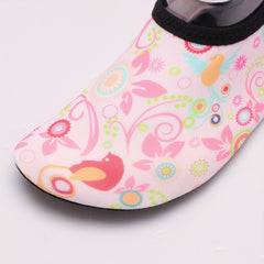 Cartoon Floral Barefoot Water Shoes for Girls | Quick Dry Lightweight Water Sock