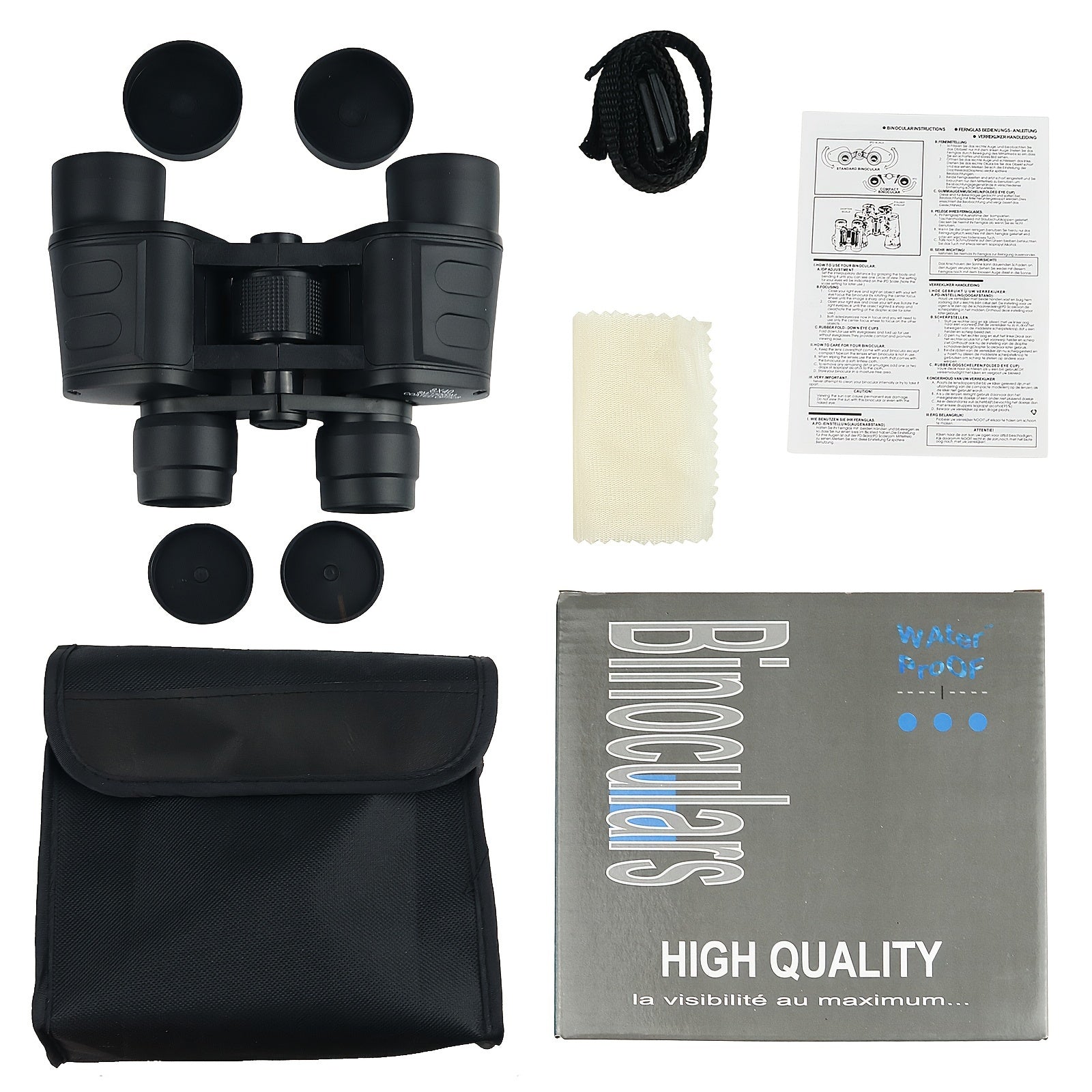Portable HD Binoculars for Travel Camping Hiking