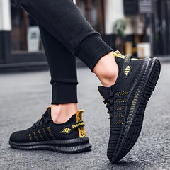 Men's Striped Running Shoes Breathable Sneakers For Outdoor Sports