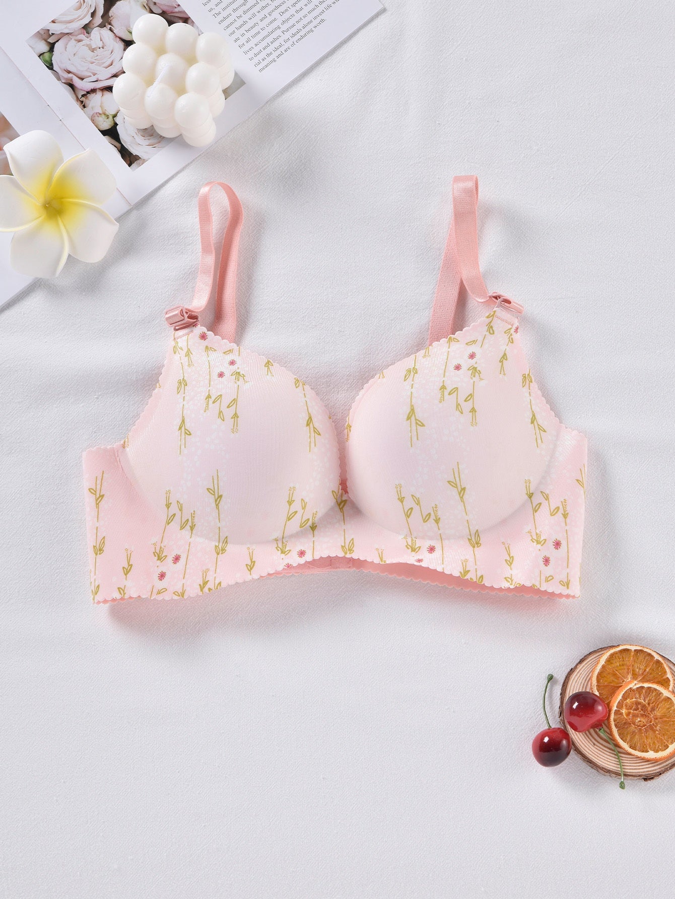 Floral Print Push Up Bra Women's Lingerie