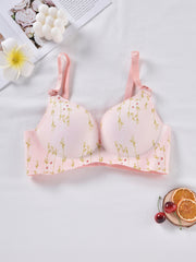 Floral Print Push Up Bra Women's Lingerie
