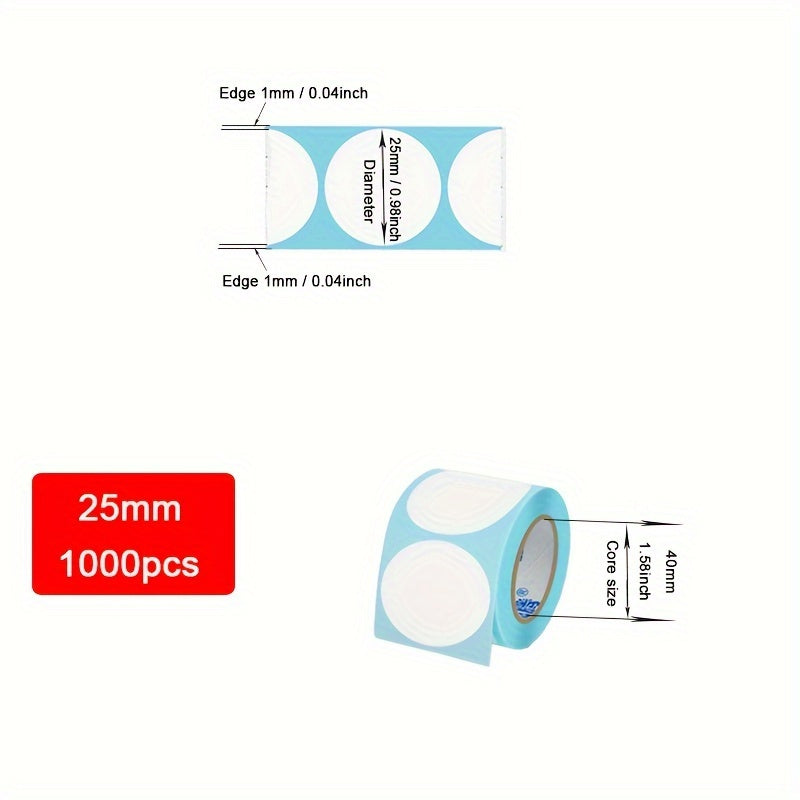 Thermal Label Sticker, Blank Adhesive Round Circel 25mm-50mm