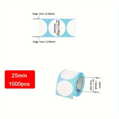 Thermal Label Sticker, Blank Adhesive Round Circel 25mm-50mm