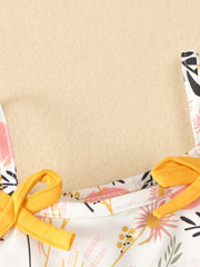 3pcs Baby Girls Botanical Flowers Graphic Cami Shorts Set