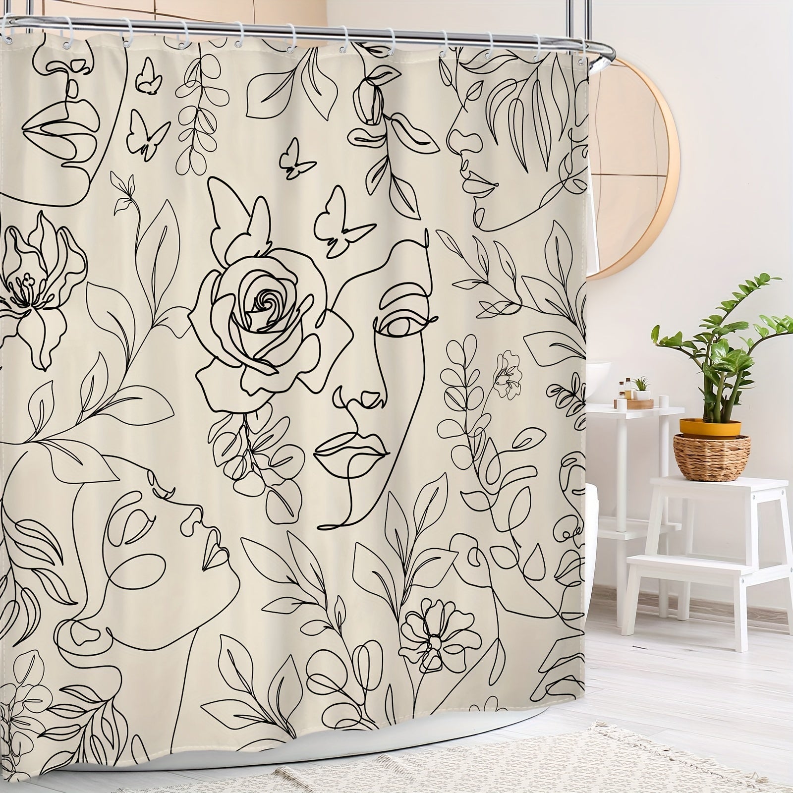 Abstract Face Shower Curtain
