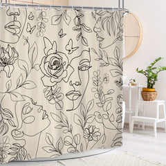 Abstract Face Shower Curtain