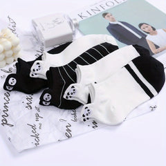 5 Pairs Women's Cow Print & Ankle Socks Set