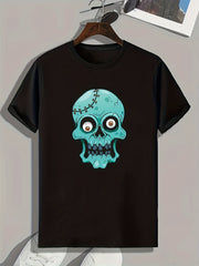 Cartoon Skull Print Men's Graphic T shirt Casual Comfy Tees For Summer