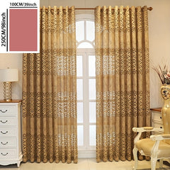 1pc Coffee European Style Jacquard Sheer Curtains for Living Room Bedroom