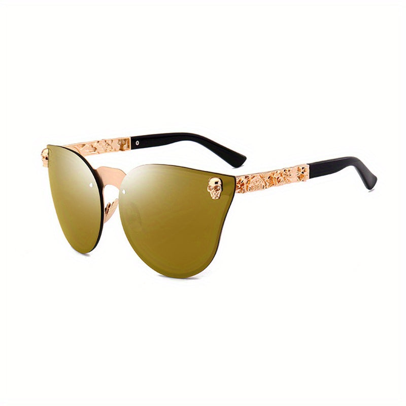 Men's Gothic Style Mirror Sunglasses Hipster Frameless Cat Eye Sun Glasses