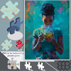 African Woman Jigsaw Puzzle with Smoke Effect
